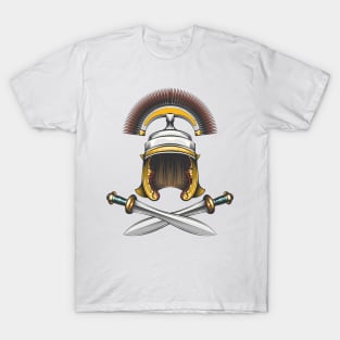 Roman Empire Helmet with Swords T-Shirt